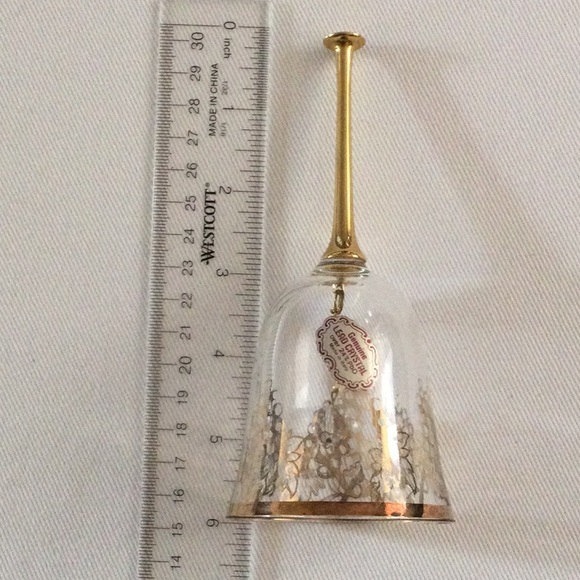 3/$10 | Vintage Genuine Lead Crystal Dinner Bell with Brass handle-made in Italy - Picture 6 of 7